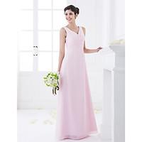 lan ting bride floor length v neck bridesmaid dress elegant sleeveless ...