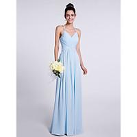 lan ting bride floor length spaghetti straps bridesmaid dress open bac ...