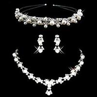 Ladies\'/Women\'s Alloy Wedding/Party Jewelry Set With Imitation Pearl/Rhinestone