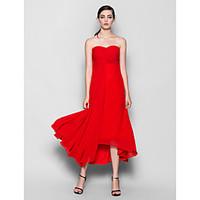 LAN TING BRIDE Asymmetrical Sweetheart Bridesmaid Dress - Open Back Sleeveless Chiffon