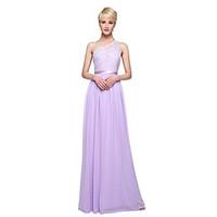 LAN TING BRIDE Floor-length One Shoulder Bridesmaid Dress - Elegant Sleeveless Chiffon