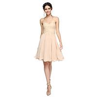 lan ting bride knee length sweetheart bridesmaid dress lace up sleevel ...