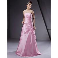 lan ting bride floor length strapless bridesmaid dress lace up sleevel ...