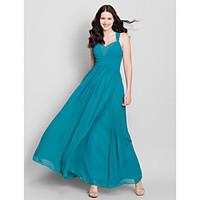 LAN TING BRIDE Floor-length Straps Bridesmaid Dress - Open Back Sleeveless Chiffon