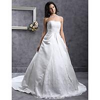 LAN TING BRIDE A-line Princess Wedding Dress - Classic Timeless Elegant Luxurious Lacy Look Chapel Train Strapless SweetheartLace