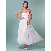 LAN TING BRIDE Sheath / Column Wedding Dress - Classic Timeless Chic Modern Simply Sublime Ankle-length Sweetheart Chiffon with