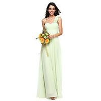 LAN TING BRIDE Floor-length One Shoulder Bridesmaid Dress - Elegant Open Back Sleeveless Chiffon