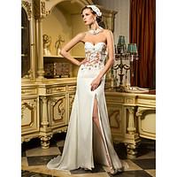 lan ting bride sheath column wedding dress see through sweep brush tra ...