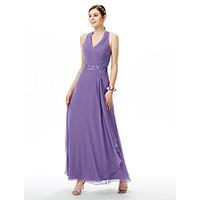 LAN TING BRIDE Ankle-length V-neck Bridesmaid Dress - Elegant Sleeveless Chiffon