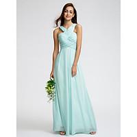 LAN TING BRIDE Ankle-length V-neck Bridesmaid Dress - Open Back Sleeveless Georgette