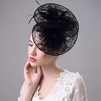 Lace Feather Flax Headpiece-Wedding Special Occasion Fascinators Birdcage Veils 1 Piece