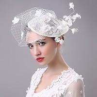 Lace Pearl Flax Net Headpiece-Wedding Special Occasion Fascinators Birdcage Veils 1 Piece