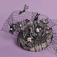 Lace Pearl Flax Net Headpiece-Wedding Special Occasion Fascinators Birdcage Veils 1 Piece