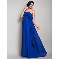 LAN TING BRIDE Floor-length Strapless Bridesmaid Dress - Floral Sleeveless Chiffon