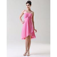 LAN TING BRIDE Knee-length Spaghetti Straps Bridesmaid Dress - Open Back Sleeveless Chiffon