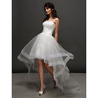 lan ting bride ball gown wedding dress little white dress asymmetrical ...