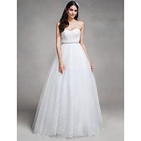 LAN TING BRIDE A-line Wedding Dress Simply Sublime Chapel Train Sweetheart Tulle with Beading Lace