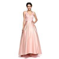 LAN TING BRIDE Asymmetrical V-neck Bridesmaid Dress - Sparkle Shine Sleeveless Satin