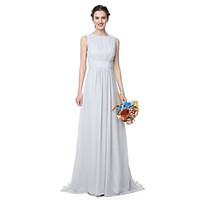 LAN TING BRIDE Floor-length Jewel Bridesmaid Dress - Elegant Sleeveless Chiffon