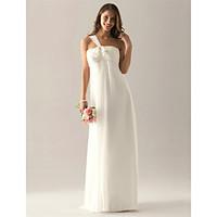 LAN TING BRIDE Floor-length One Shoulder Bridesmaid Dress - Elegant Sleeveless Chiffon