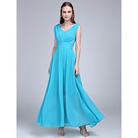LAN TING BRIDE Ankle-length V-neck Bridesmaid Dress - Elegant Sleeveless Chiffon