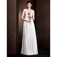 lan ting bride floor length v neck bridesmaid dress elegant sleeveless ...