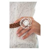 Large Diamante Silver Cluster Ring