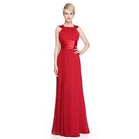 LAN TING BRIDE Floor-length Straps Bridesmaid Dress - Open Back Elegant Sleeveless Chiffon Stretch Satin