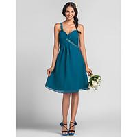 LAN TING BRIDE Knee-length One Shoulder Bridesmaid Dress - Short Sleeveless Chiffon