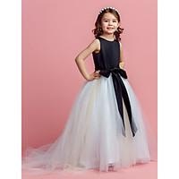 lan ting bride ball gown sweep brush train flower girl dress satin tul ...