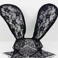 lace rabbit bunny ears veil headbands mask hair accessories