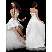 lan ting bride ball gown wedding dress little white dress asymmetrical ...