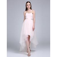 LAN TING BRIDE Asymmetrical Sweetheart Bridesmaid Dress - Convertible Dress Sleeveless Tulle