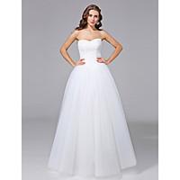 LAN TING BRIDE Ball Gown Wedding Dress - Classic Timeless Open Back Floor-length Strapless Lace Tulle with Lace