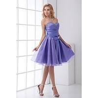 LAN TING BRIDE Knee-length Sweetheart Bridesmaid Dress - Short Sleeveless Taffeta