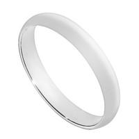 Ladies\' platinum 3mm D-shaped wedding ring
