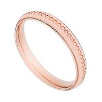 ladies 9ct rose gold 3mm milgrain wedding ring