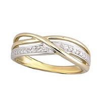 ladies 9ct two colour gold diamond wedding ring