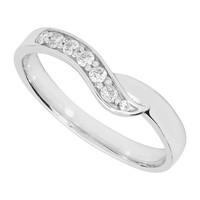 Ladies\' 9ct white gold diamond fancy shaped wedding ring
