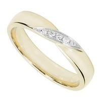 Ladies\' 9ct gold diamond crossover wedding ring