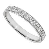 Ladies\' platinum 0.30 carat diamond pavé wedding ring