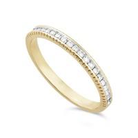 Ladies 9ct gold 0.15 carat diamond milgrain wedding ring