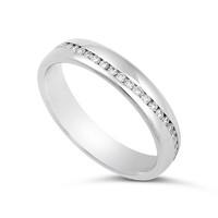 Ladies\' platinum 0.25 carat diamond wave court wedding ring