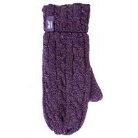 ladies 1 pair heat holders 25 tog heatweaver yarn mittens in purple