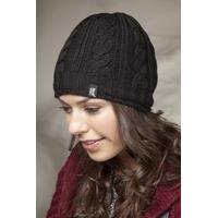 Ladies 1 Pack Heat Holders 3.4 Tog Heatweaver Yarn Hat In Black