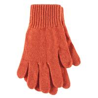 Ladies 1 Pair SockShop of London Made In Scotland 100% Cashmere Plain Gloves In Orange