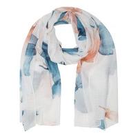 Ladies flower print and mini sequin lightweight rectangular scarf size 184 x 75cm - Multicolour