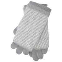 Ladies accessories two piece eyelash knit fluffy double layer winter gloves - Grey