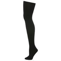 ladies one pair fleece lined plain everyday black opaque tights black