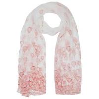 Ladies Balloon Print Lightweight Scarf Soft Chiffon Fabric - Ivory